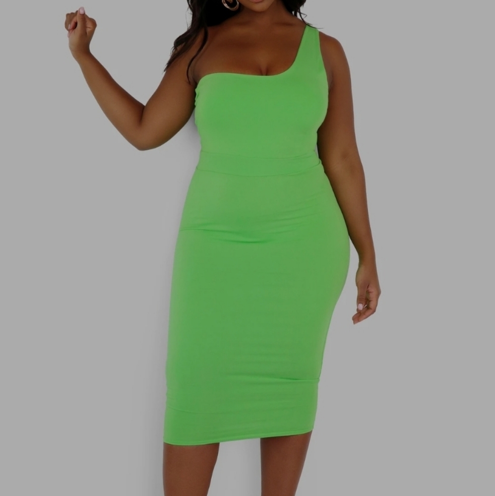 Lime Green Rebdolls One Strap Dress